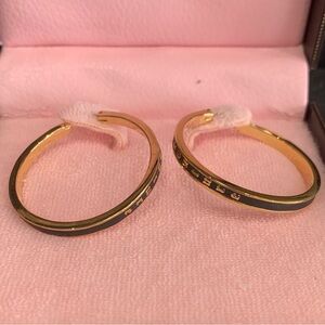 Juicy Couture Pam & Gela Gold and Black Retro Hoop Earrings New in Box
